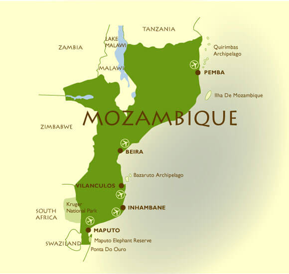 mozambique cities map